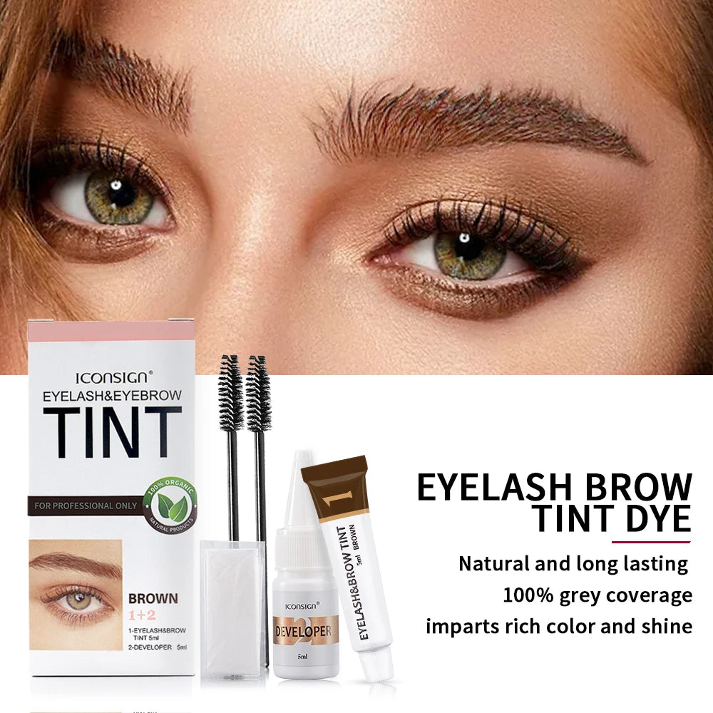 ICONSIGN Eyelash Eyebrow Dye Tint Kit Brow Enhancer Mascara Lift Tinting Tattoo Eyes Makeup Tools mbzr