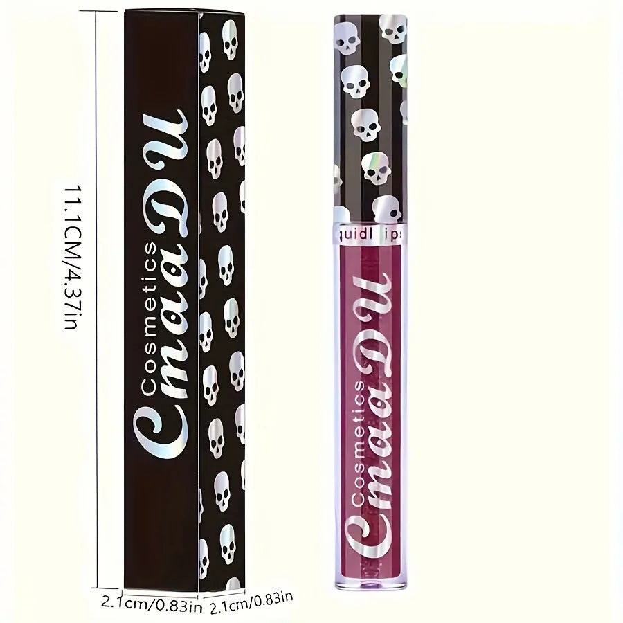 3PCS Skull Lip Gloss Set – Long-Lasting, Easy to Remove, Shiny Lipstick for Women, Ideal for Music Festivals, Halloween, mother' mbzr
