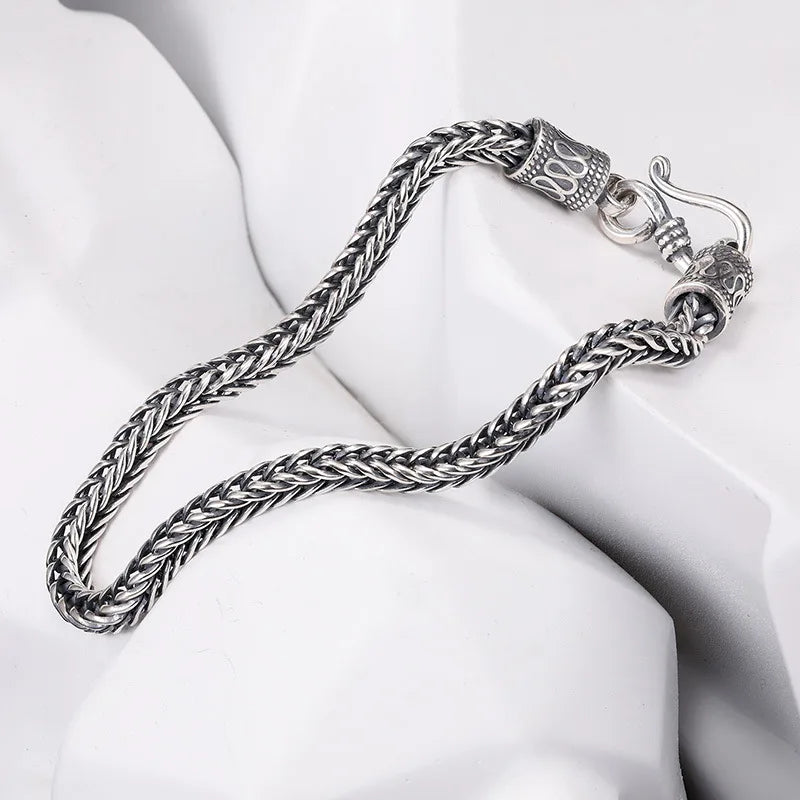 925 Sterling Silver Bracelet Chain Vintage for Men Women Luxury Wedding Jewelry Engagement Fashion Party Gifts mbzr