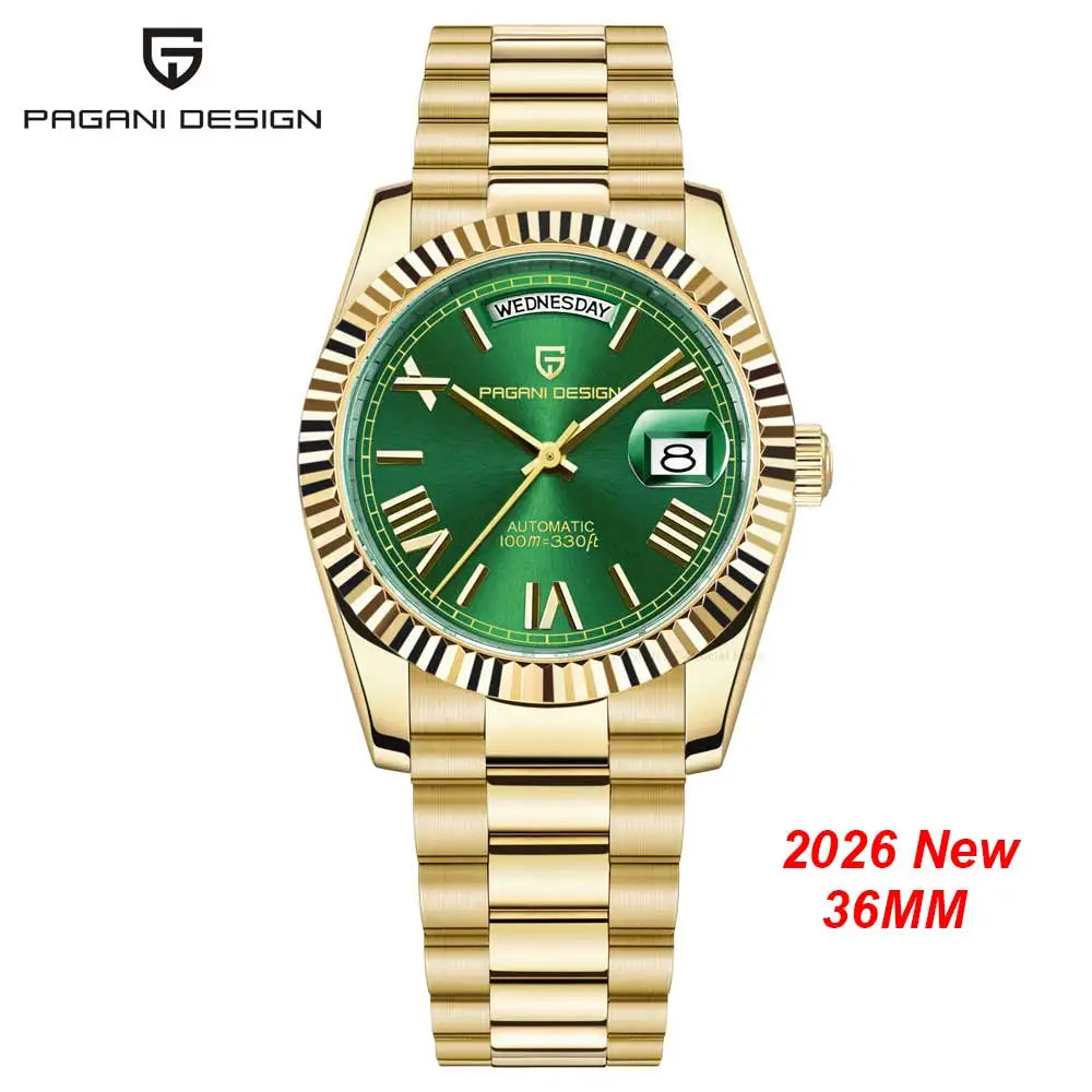 New DD36 Men's Watches PAGANI DESIGN Luxury Gold Automatic Watch Men AR Sapphire Glass Mechanical Wristwatch Men 10Bar ST16 Movt