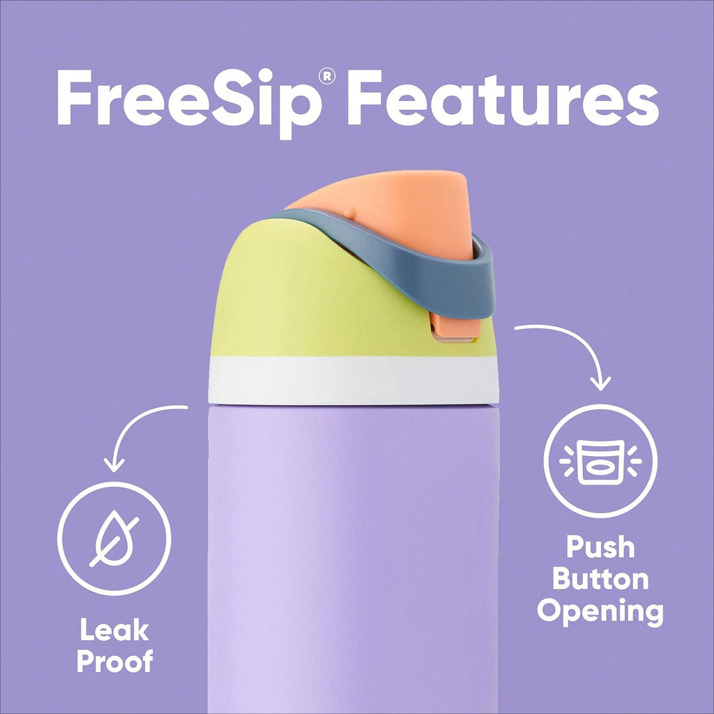 FreeSip Insulated Stainless Steel Water Bottle with Straw for Sports, Travel, and School Sports Water Bottle, 32 oz, Foggy Tide mbzr