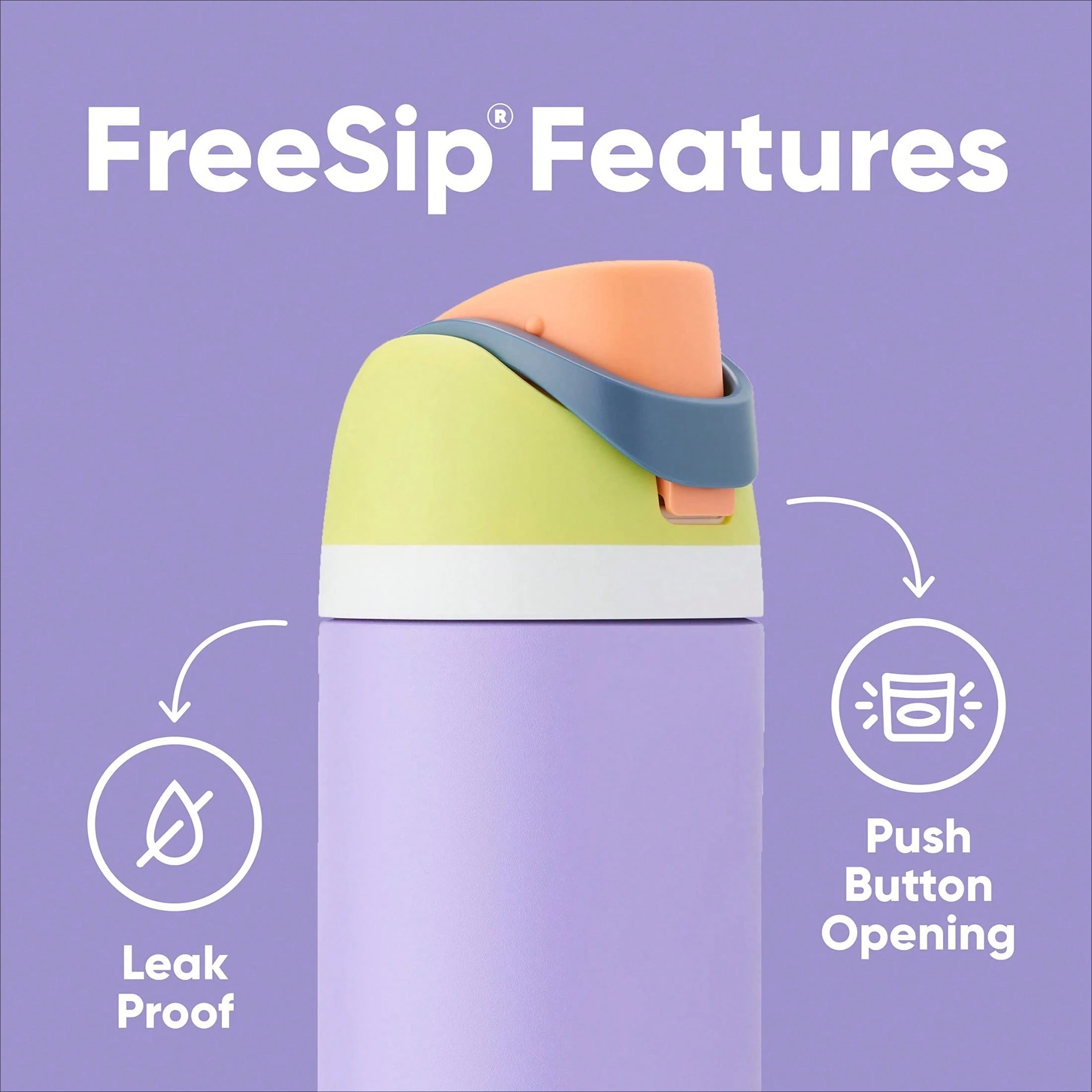 FreeSip Insulated Stainless Steel Water Bottle with Straw for Sports, Travel, and School Sports Water Bottle, 32 oz, Foggy Tide mbzr