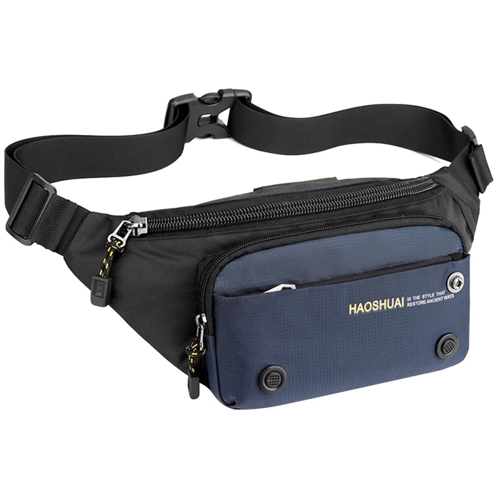 Men Sports Fanny Pack Adjustable Strap Fitness Mobile Phone Bag Wear-Resistant Marathon Fanny Pack for Outdoor Sports