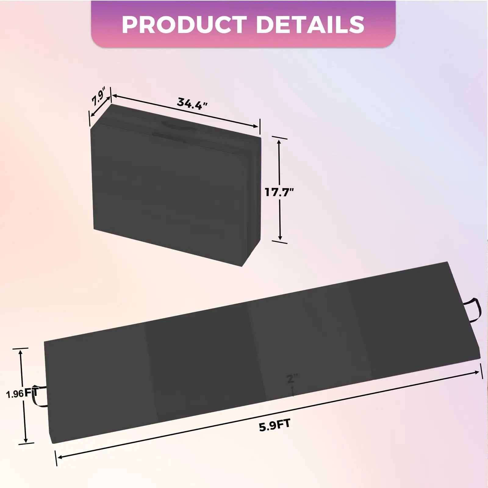 Gymnastics Mat,4-/5-fold Exercise Mats, Gymnastics Tumbling Mats, Thick Portable Home Gym Floor Pad for Yoga, Pilates, Aerobics mbzr