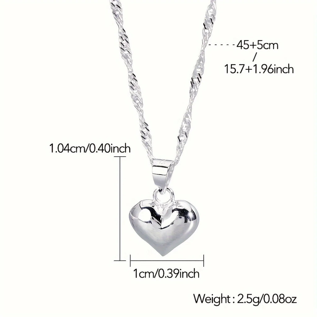 1 S925 sterling silver necklace with heart pendant - long lasting, safe for sensitive skin, nickel free, perfect for daily wear, a great gift for loved ones