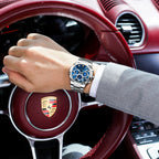 POEDAGAR Business Male Clock Date Chronograph Waterproof Luminous Luxury Men Watch Stainless Steel Quartz Fashion Men's Watches mbzr