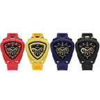 YaLaLuSi Unique Triangle Men Watch Silicone Strap Chronograph Quartz Wristwatch Fashion Sport Waterproof Male Clock Gift