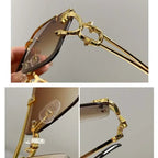 Rimless Square Mirror Sunglasses Retro Vintage Unisex