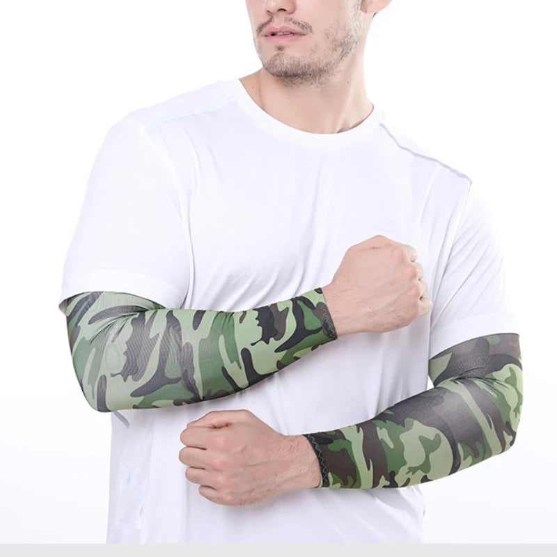 2Pcs Unisex Cooling Arm Sleeves Cover Sports Running UV Sun Protection Outdoor Men Fishing Cycling Sleeves for Hide Tattoos mbzr