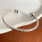 Chain and Link Bracelets Vintage Handmade Simple Retro Black Stone 925 Silver