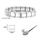 Italian Charm Link for Women Men 9mm Width Silver Gold Color Chain Stainless Steel Bracelet on Hand DIY Making Jewelry Wholesale