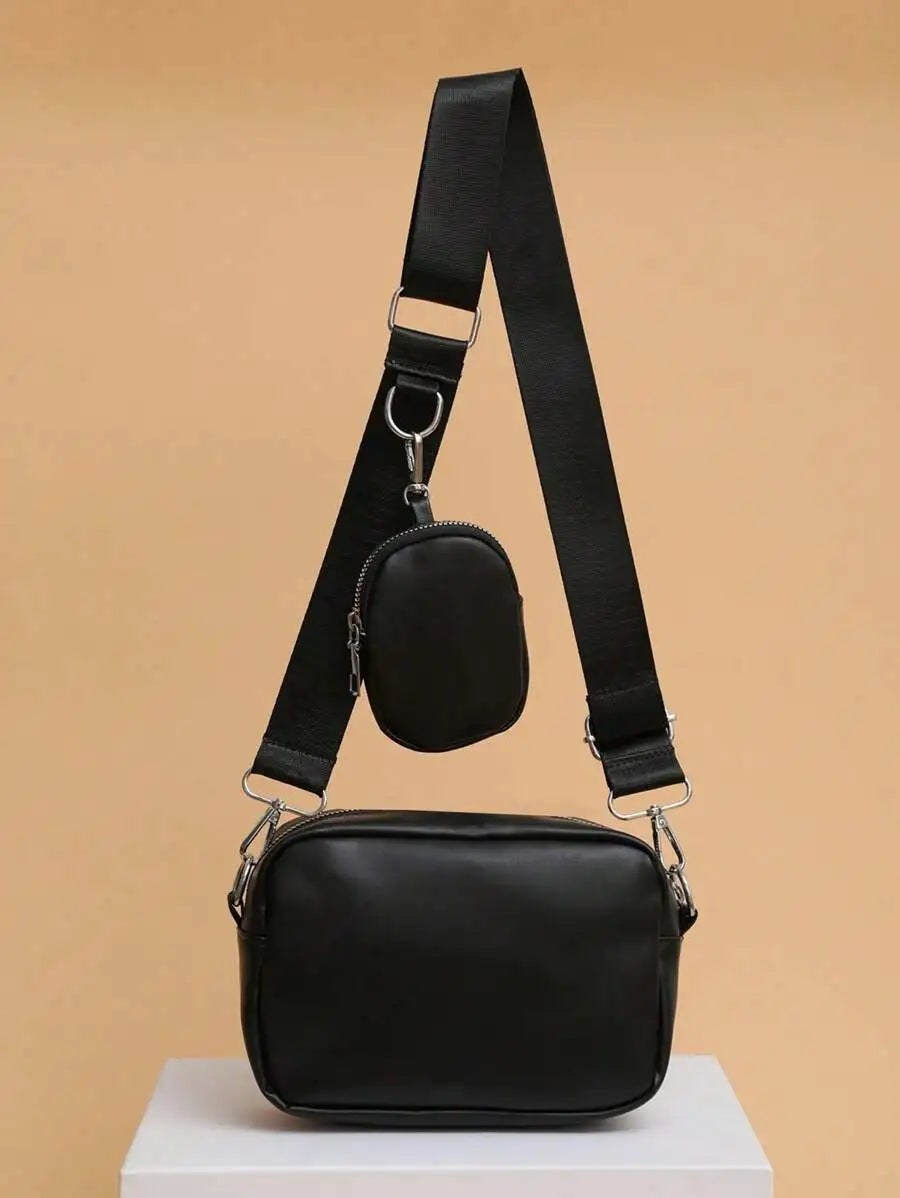 Men's Lightweight Crossbody Bag with Zipper & Slit Pocket