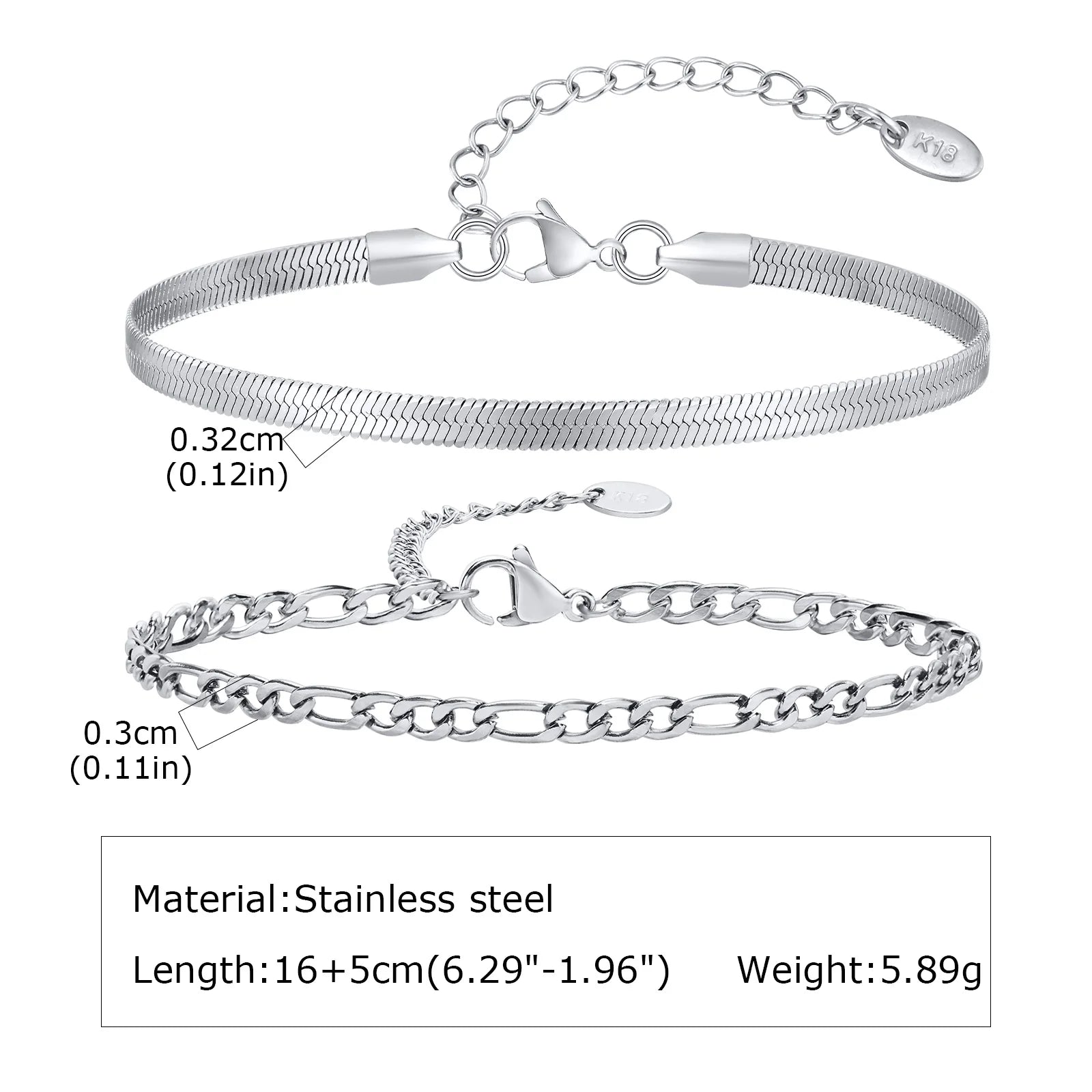 1/2/3pcs Chain Bracelet for Men Women,Stainless Steel Twisted Rope Cuban Chain Wristband,Hip Hop Minimalist Jewelry Gift
