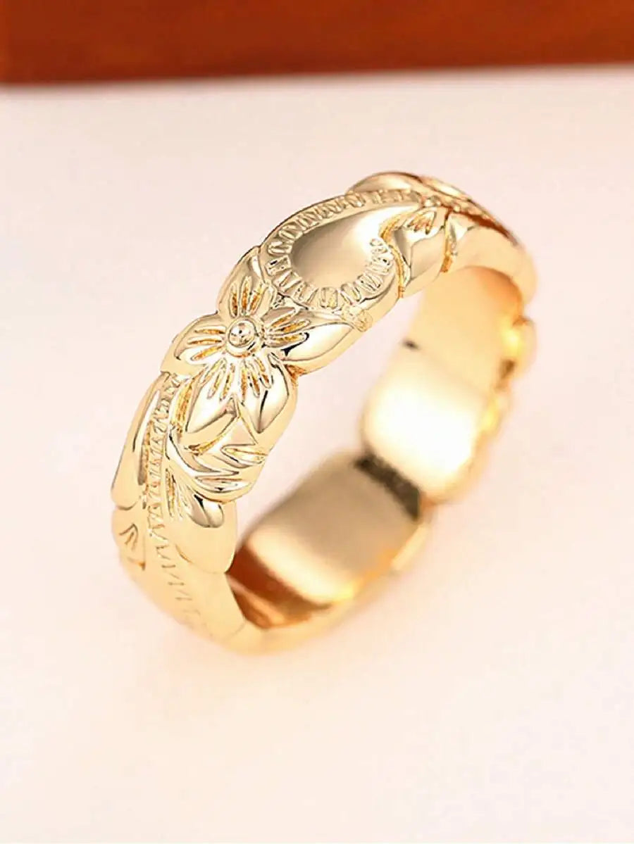 1pc Elegant Flower Design Ring, Gift For Women, Suitable For Wedding, Engagement, Anniversary, Party And Other Occasions