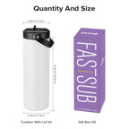 12/25 Pack 20OZ Sublimation Blanks Tumbler, Vacuum Flap With Flip nozzle, Perfect for Fitness Travel and Sports water Bottles mbzr