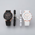 4PCS Couple Watches Fashion Arabic Women Quartz Watch Casual Silicone Band Wristwatches Magnet Heart-Shaped Bracelets Set mbzr