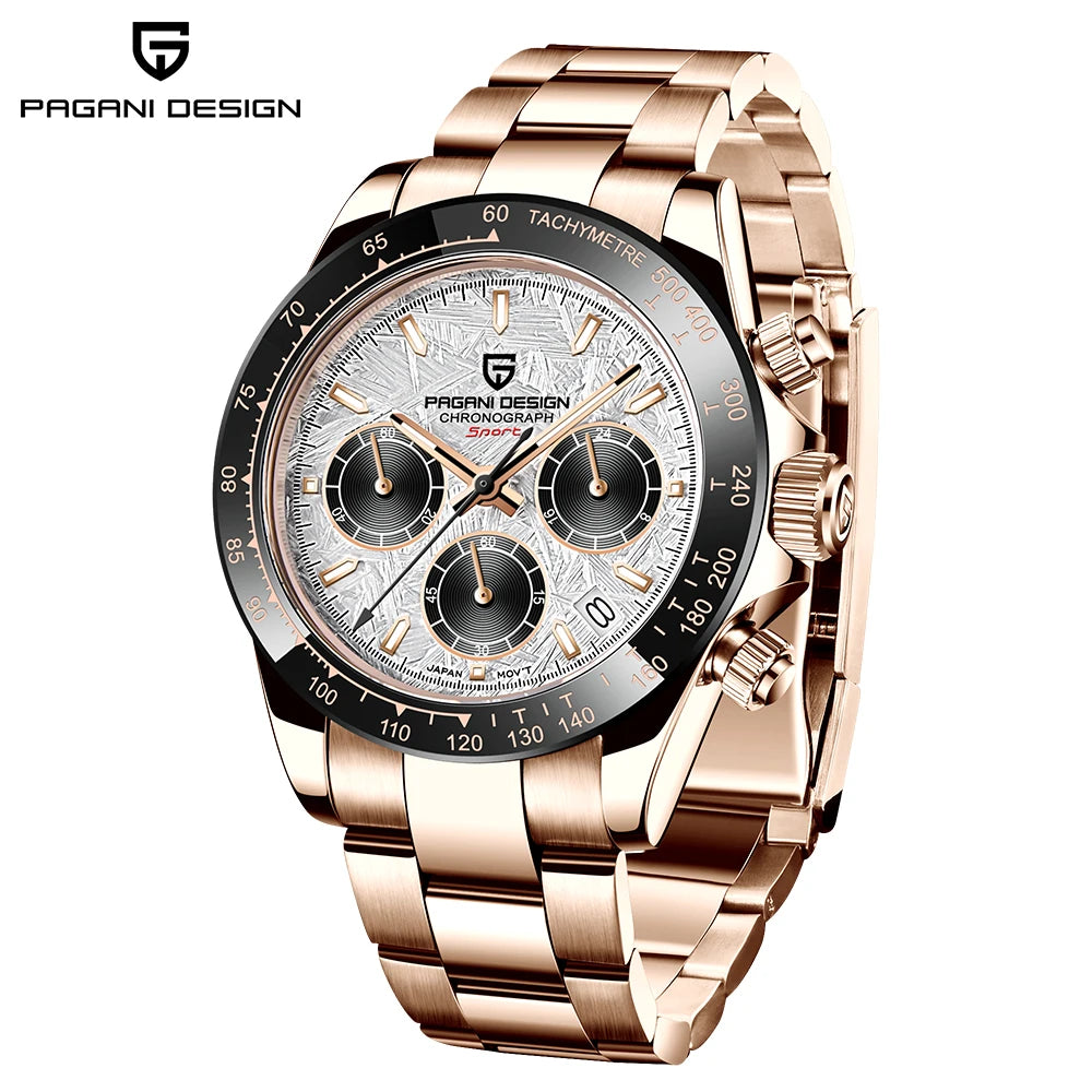 2026 New PD-1644 PAGANI DESIGN Top Brand Men's Sports Quartz Watches Sapphire Stainless Steel 100M Waterproof Luminous Chronograph Luxury Reloj Hombre