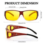 Night Driving Glasses for Men Women,Anti Glare Night Driving Glasses,Wrap-Around,Glare Guard Fit Over Glasses mbzr