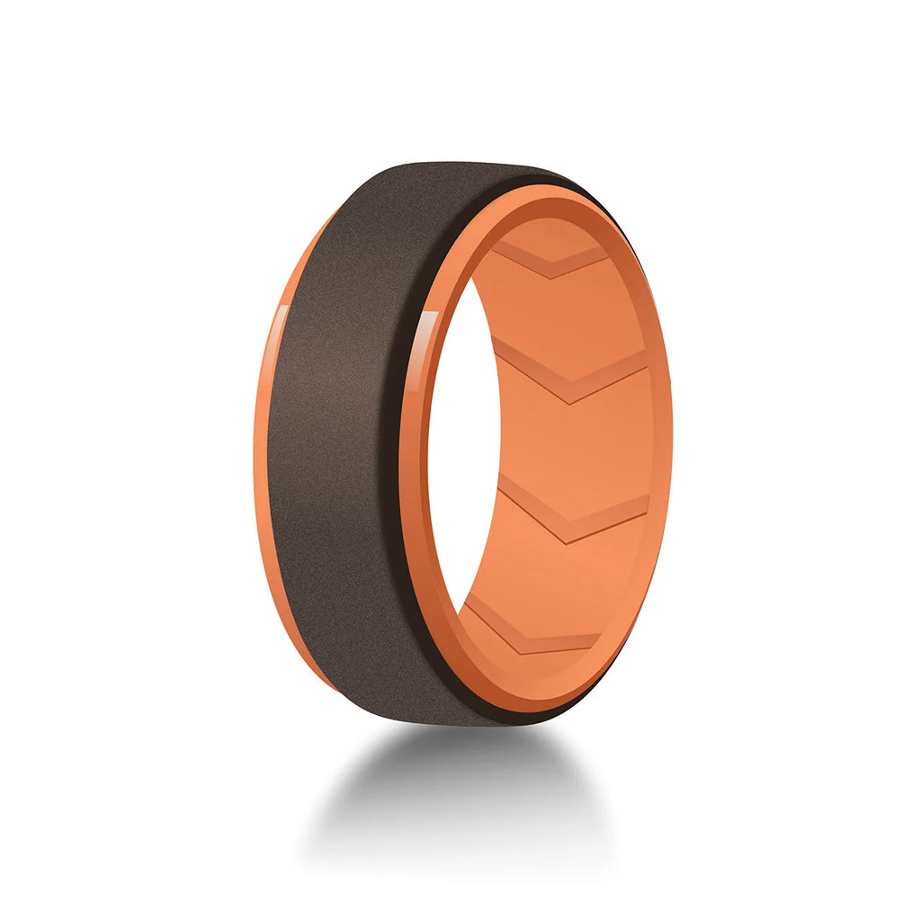 7 Pack Rubber Wedding Bands for Men, 8mm Hypoallergenic Breathable Men's Silicone Ring for Him, Multi Color Active Sport Fitness