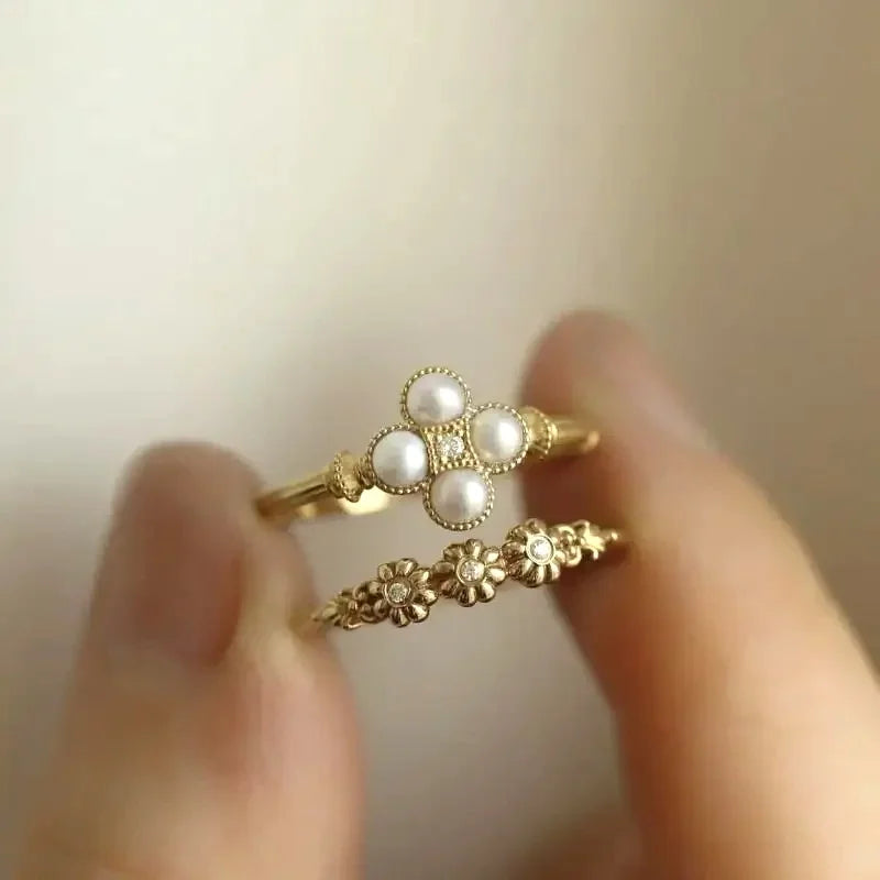 Hot Selling Gold Plated Stainless Steel Rings For Women Heart Ring Jewelry Accessories