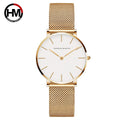 HANNAH MARTIN Top Brand Hot Selling Original Quartz Watch Women Simple Elegant Steel 36mm Japanese Movement Clock Banquet Matching & Work Leisure Watches Ladies Clock Local Watch Women Mesh with Quartz Movement Original Ladie