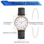 Women's Elastic Band Watch Easy Reader Large Face Arabic Numerals Analog Quartz Wristwatch Stainless Steel Stretch Bracelet Watch mbzr