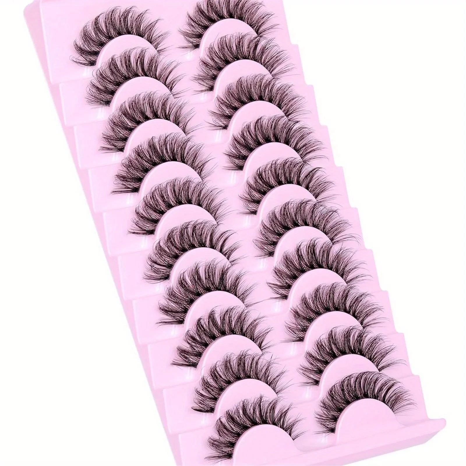 30Pairs 3-Pack  Fluffy False Eyelashes Wispy Lashes 3D Volume Strip Lashes D Curl Fake Eyelashes with Clear Band Eye Lashes mbzr