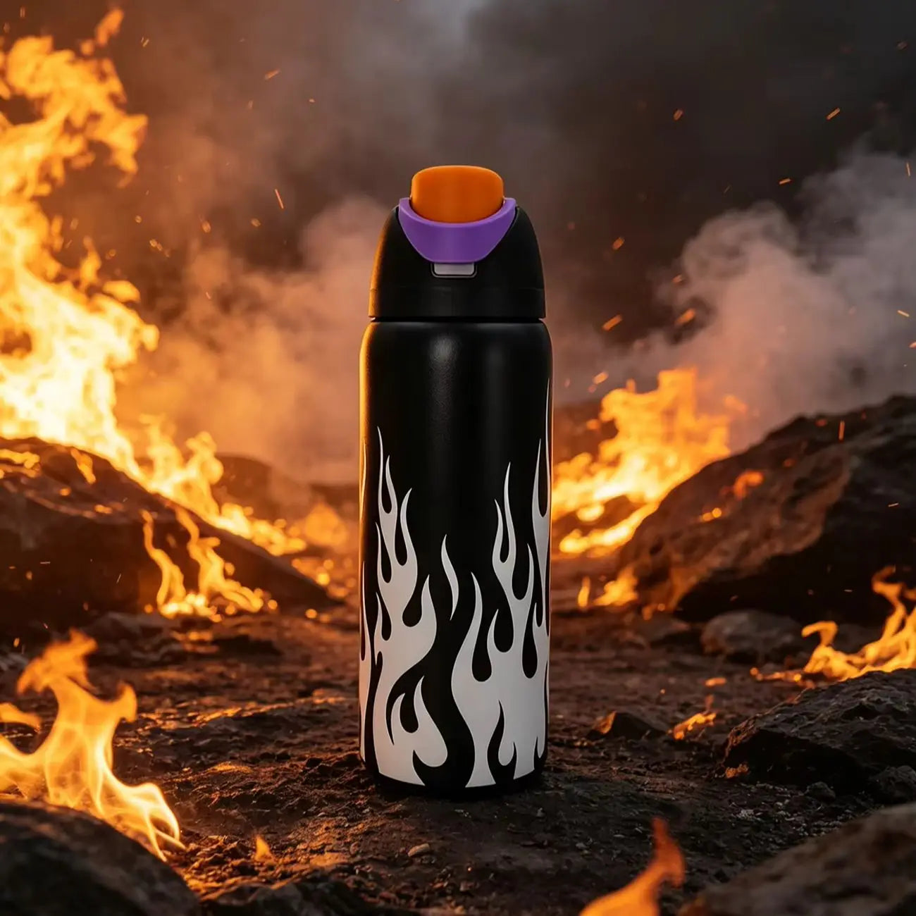 Owalaa white flame 32oz/945ml stainless steel insulated water bottle with straw,for daily sports outdoor,perfect gift mbzr