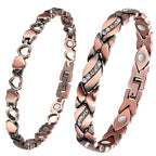Vintage Copper Magnetic Bracelets for Men and Women Elegant Leaf Heart Bracelet Jewelry