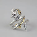 Sterling Silver Dragon Wrap Open Ring for Men & Women