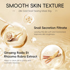 LAIKOU 24K Gold Snail Peel-Off Mask 3PCS Deep Cleansing Pore Tightening Blackhead Removal Detoxifying Facial Treatment 50g mbzr