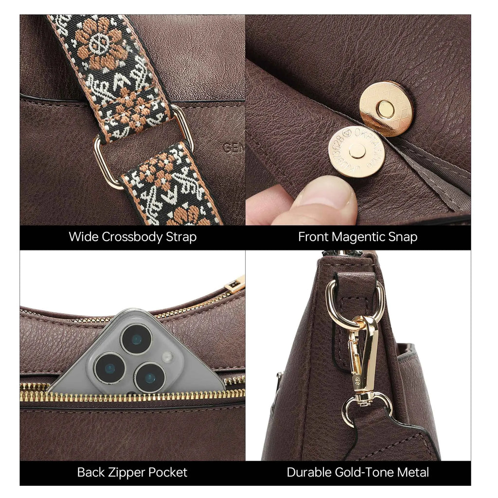 GEMIU Fashionable Women's Bag New Shoulder Bags Casual Tote Bag Cross Body Bags with Adjustable Long Strap Ladies Faux Leather Bag