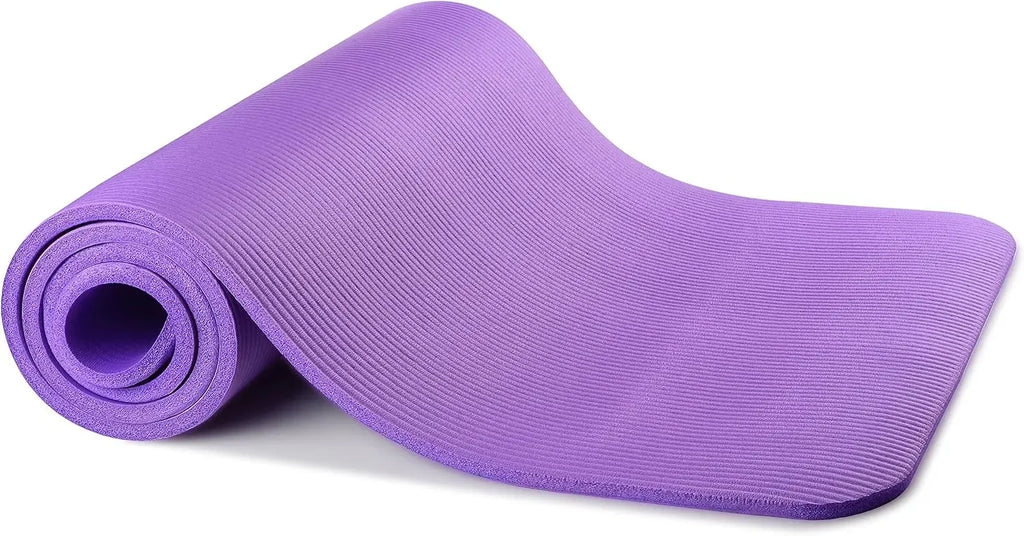 Extra Thick 1/2-Inch Yoga Mat with Carrying Strap and Blocks, Non-Slip Exercise Mat for All Shapes mbzr