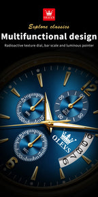 OLEVS Men's Watches Waterproof Luminous Sport Watch Chronograph Multifunction Business Fashion Gold Men's Quartz Watch 2867 mbzr