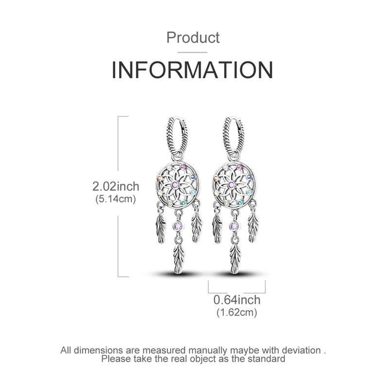MULA Earrings 925 Sterling Silver Dreamcatcher Snake Bone Drop Earrings For Woman Ladies Wedding Engagement Party Jewelry Gift