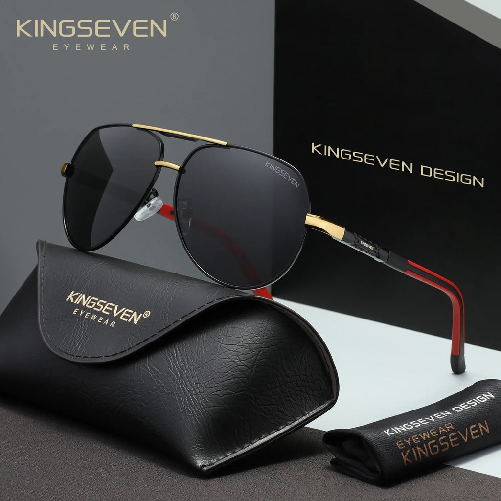 KINGSEVEN New Fashion Pilot Frame Sunglasses Unisex Classic Outdoor Sports Summer Glasses Polarized UV400 Driving Shades Eyewear