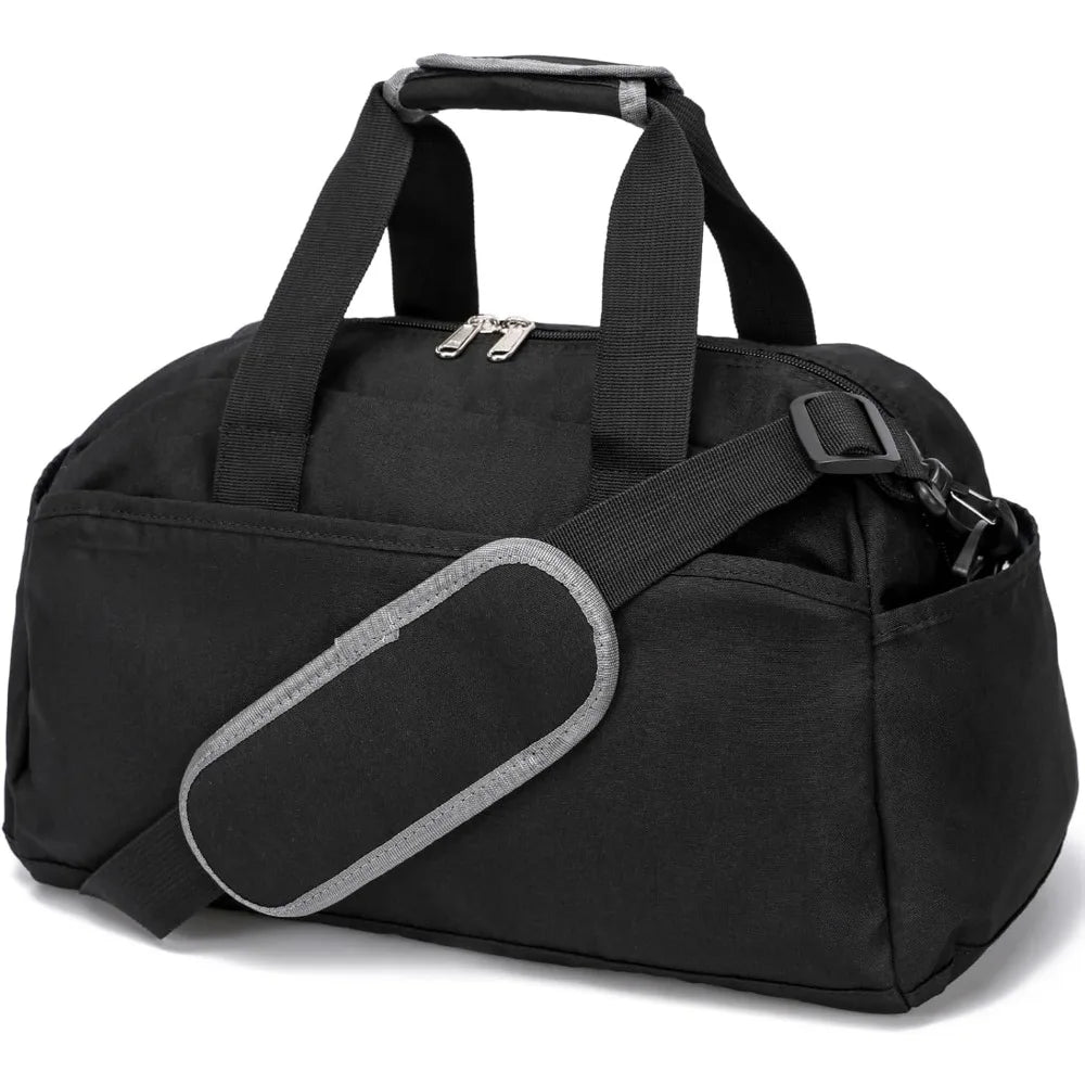 14 inch Small Gym Bag for Women & Men, Mini Duffel Bag for Travel Sports Lightweight Carry On Bag, Black mbzr