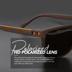 Premium Square Polarized Sunglasses - Spring Hinge Design, Comfort Fit for Cycling, Fishing, Beach & Daily Wear