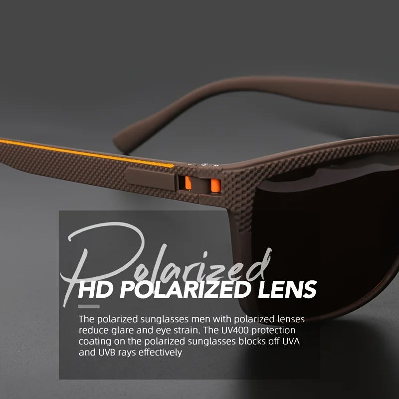 Premium Square Polarized Sunglasses - Spring Hinge Design, Comfort Fit for Cycling, Fishing, Beach & Daily Wear