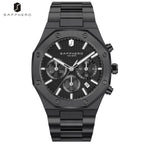 SAPPHERO Men’s Chronograph Quartz Watch 50M Waterproof Stainless Steel Sport Business Luxury Wristwatch Blue Dial