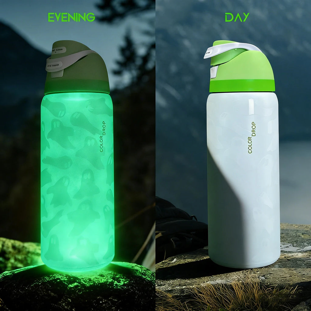 Owalaa nightlight ghost 32oz/945ml stainless steel insulated water bottle with straw,for daily sports outdoor,perfect gift mbzr