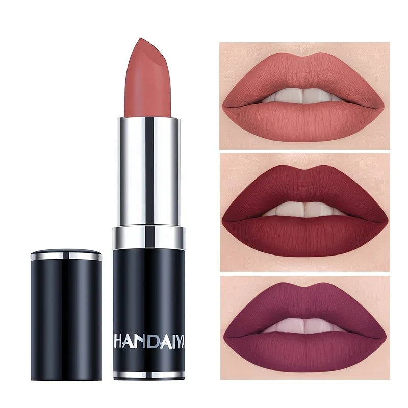 Matte Lipstic Long-Lasting, High-Pigment Velvet Finish, Smooth & Non-Drying Formula, Multiple Bold Shades for All Skin Tone mbzr