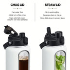 Water Bottle With 2In1 Lid Chug Lid Straw Lid Double Walled Vacuum Stainless Steel Water Bottles, Water Jug With Stra mbzr