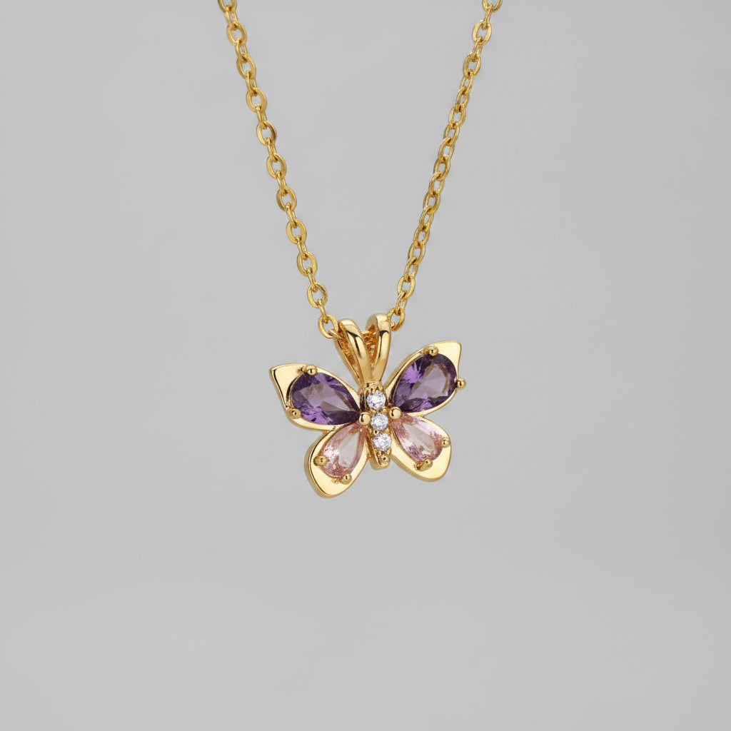Cute Turtle Butterfly Pendant Necklace Stainless Steel Beads Chain Colored Charm Necklace Summer Beach Jewelry Gifts for Women mbzr