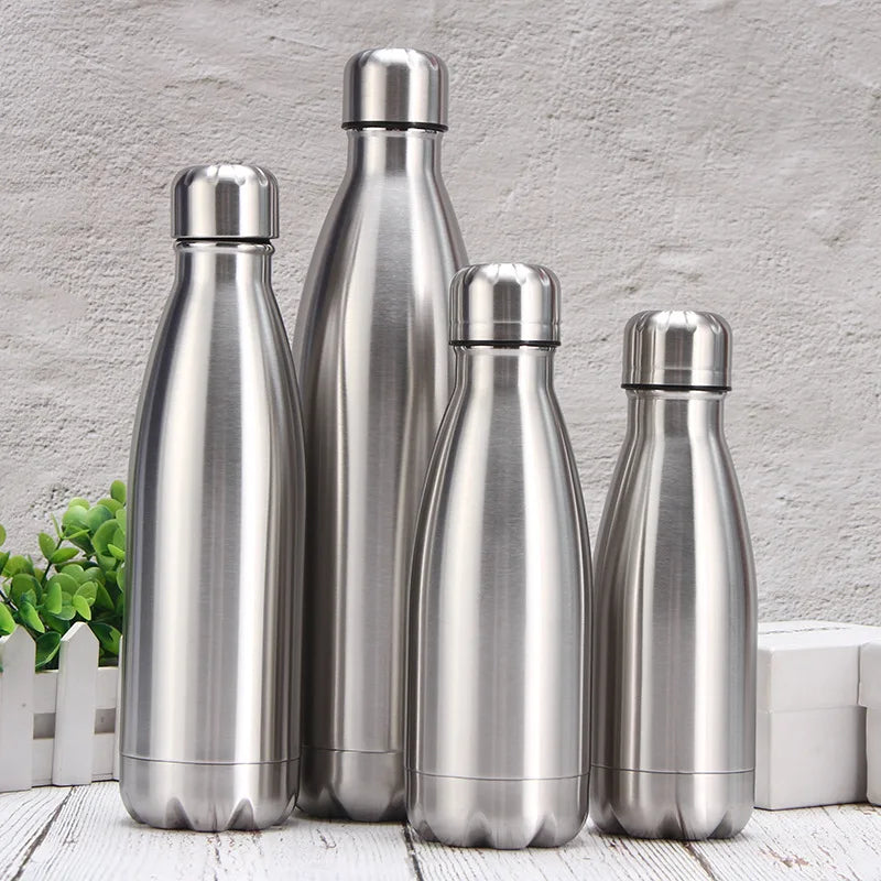 Stainless Steel Water Bottle 1 Liter Free Shipping Items, Drink Bottle for Sport Travel Cups,  500 750 1000ml Water Bottles mbzr