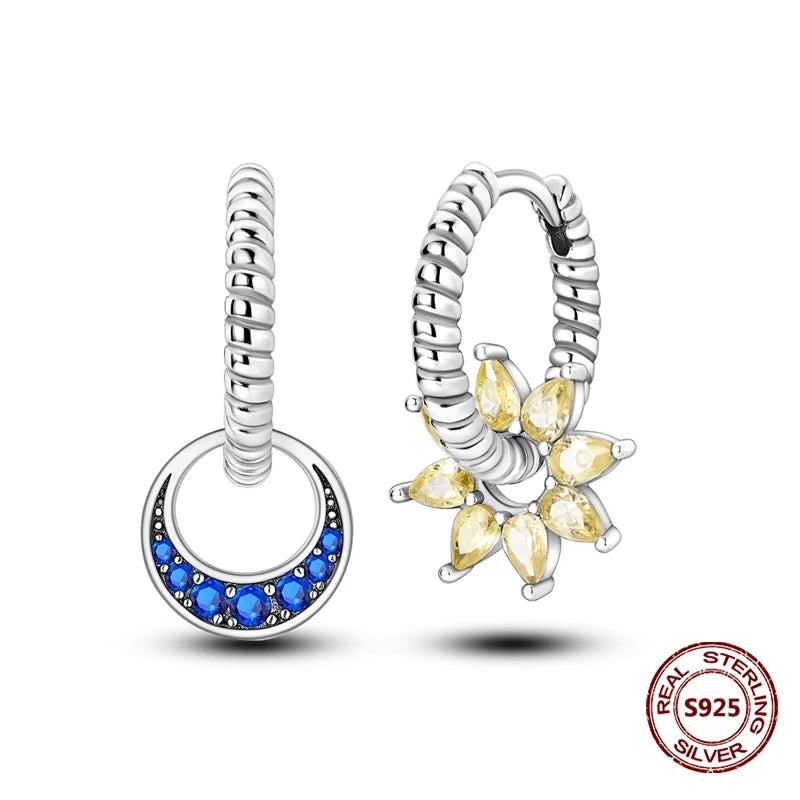 Fine Jewelry 925 Silver Rose Gold Plated Zircon Sparklin Hoop Earrings For Women mbzr