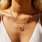 Vnox 2pcs Gold Color Link Chain Necklace Set for Women, Stainless Steel Waterproof Anti-allergy Necklaces, Fashion Jewelry Gifts