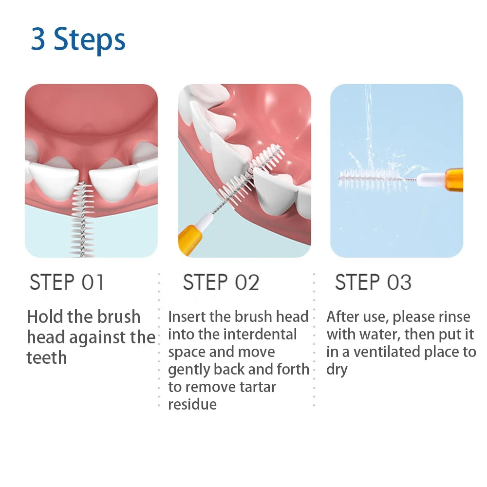 60pcs/box Interdental Brushes Dental Teeth Cleaning Orthodontics Oral Care Toothpick Dental Tool Floss Orthodontic Tooth Brush mbzr