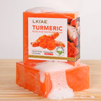 LKIAE Organic Turmeric Soap Bar, Natural Herbal Hand Made Whitening Soap, Reduce Melanin, Pimples, Acne, For Face And Body,200g mbzr