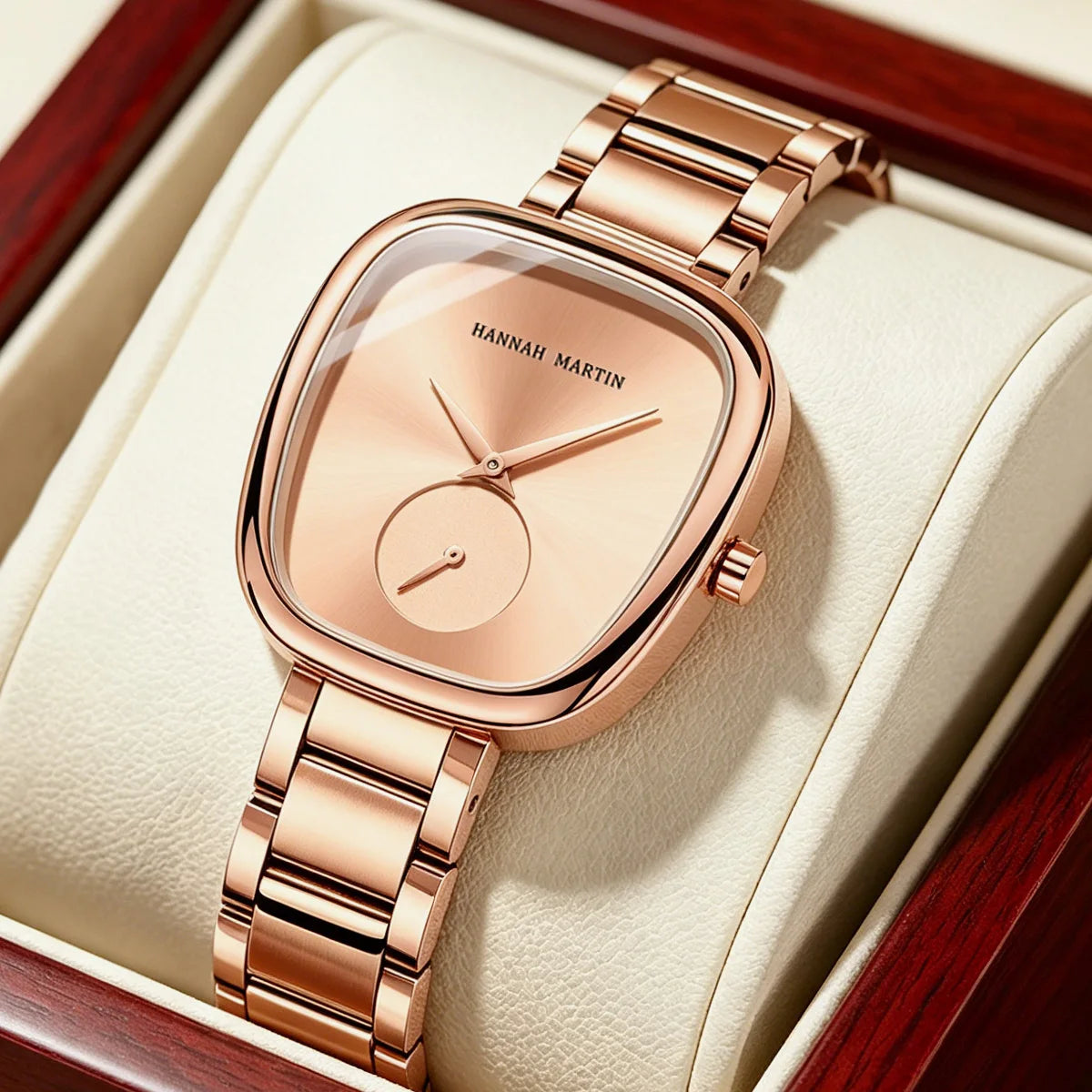 1 Set Women Watch Stainless Steel Strap Rose Gold Oval Timing Clock Quartz Movement Simple Top Brand Women Gift Daily Wear Watch mbzr
